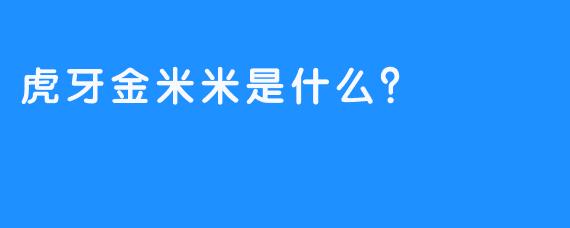 虎牙金米米是什么？